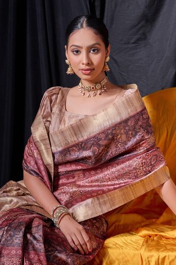 Tussar Silk Handloom Woven Saree SR05800526