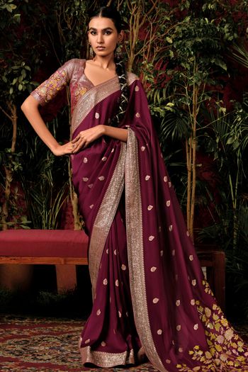 Viscose Silk Woven Work Saree SR01353431