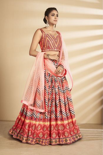 Silk Embroidery Lehenga Choli LD5642681 In Navy Blue Colour