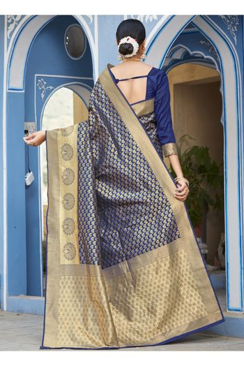 Art Silk Woven Saree In Blue Colour - SR4840100