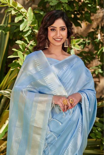Banarasi Silk Woven Saree In Sky Blue Colour - SR5130998