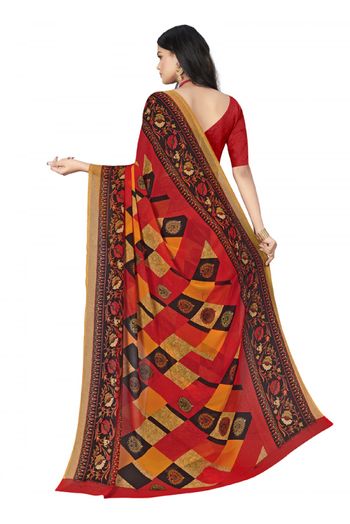 Chiffon Printed Saree In Multicolour - SR4840110