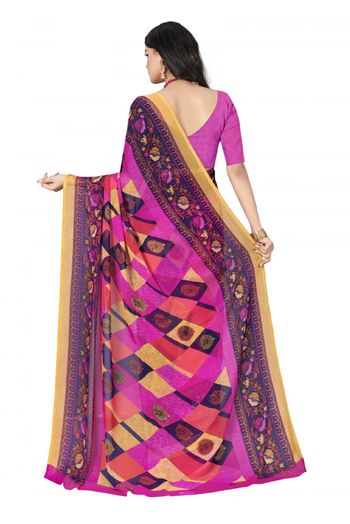 Chiffon Printed Saree In Multicolour - SR4840111