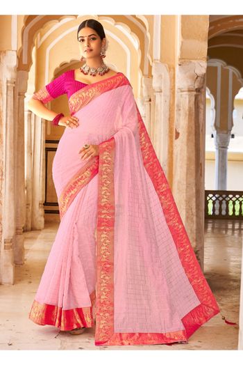 Cotton Silk Woven Saree In Baby Pink Colour - SR4840173
