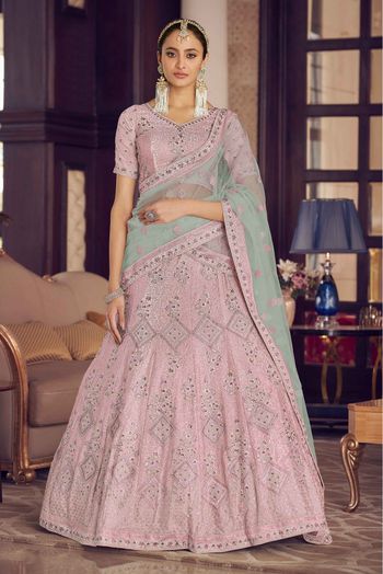 Crepe Thread Work Lehenga Choli In Pink Colour LD4900851 A