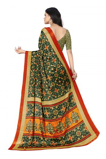 Georgette Printed Saree In Green Colour - SR4840153