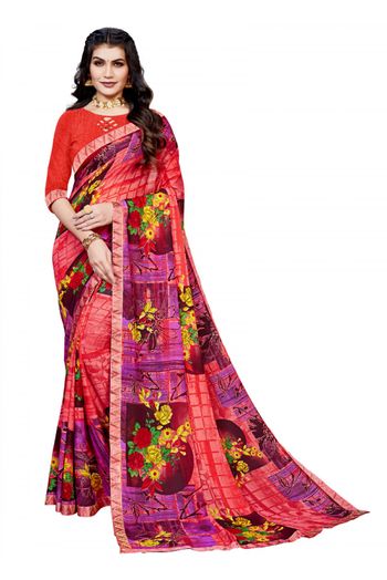 Georgette printed Saree In Multicolour - SR4840197