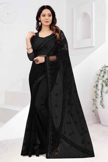 Black Colour Kanchipuram Organza Saree – Orgenza Store