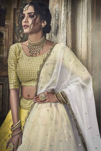 Soft Net Sequins Work Lehenga Choli In Yellow Colour - LD4900935