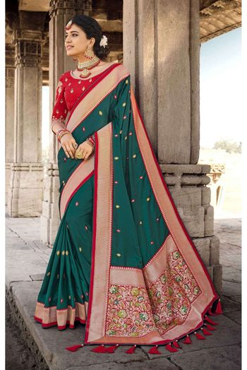 Buy Designer Sarees, Salwar Kameez, Kurtis & Tunic and Lehenga Choli.Taking  Green Silk Saree