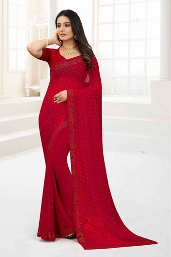 Buy Red Sarees for Women by Hritika Online | Ajio.com