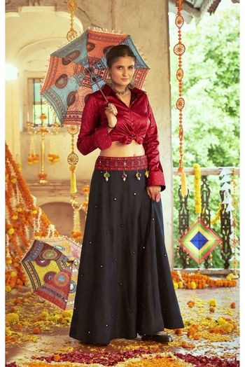 Cotton Printed Lehenga Choli In Black Colour - LD3211003