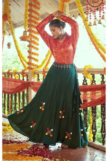 Cotton Printed Lehenga Choli In Green Colour - LD3211007