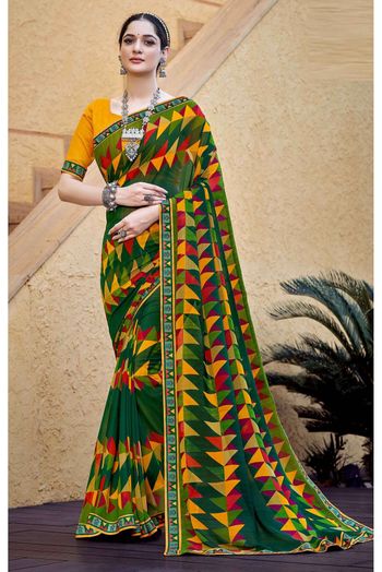 Georgette Printed Saree In Multicolour - SR0074677