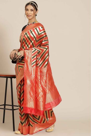 Jacquard Silk Woven Saree In Multicolour Colour - SR5680302
