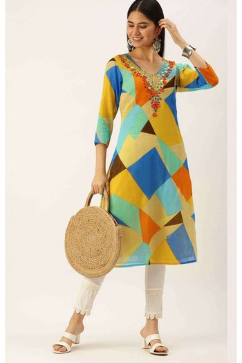 Mulmul Party Wear Kurti In Multicolour Colour - KR5480615