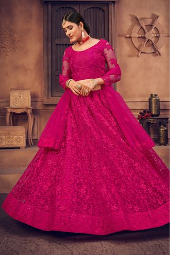 Net Embroidery Lehenga Choli In Pink Colour - LD5680008