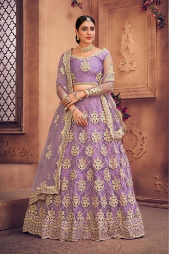 Art Silk Embroidery Lehenga Choli In Mint Green Colour - LD3210935