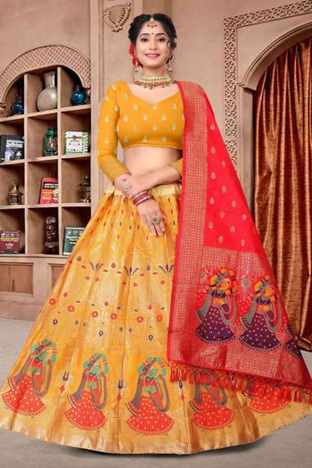 Jacquard Woven Lehenga Choli LD5642750