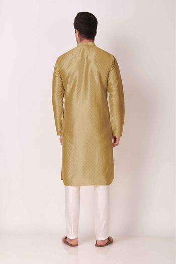 Art Silk Kurta Pajama In Beige Colour-KP5414942