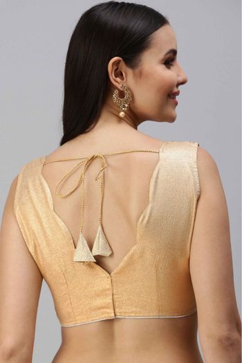 Art Silk Padded Blouse In Gold Colour - BL1391308