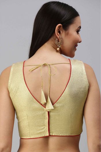 Art Silk Padded Blouse In Gold Colour - BL1391310