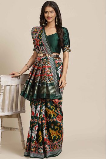 Banarasi Silk Woven Saree In Green Colour - SR5414390
