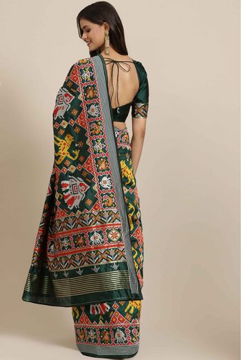 Banarasi Silk Woven Saree In Green Colour - SR5414390