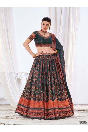 BUY NOW FLORAL GEORGETTE LEHENGA IN BLACK COLOR – Joshindia