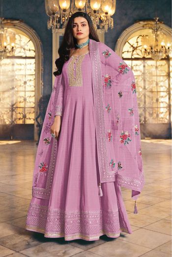 Light pink Lucknowi Embroidered Georgette Anarkali Suit | Anarkali dress  pattern, Trendy dress styles, Indian bridal outfits