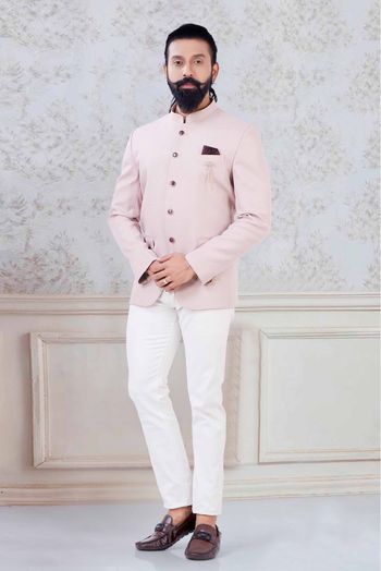 Imported Fabric Jodhpuri Suit In Baby pink  Colour-SH5600111