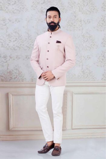 Cream And Black Embroidered Jodhpuri Suit