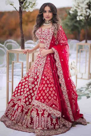 Malai Satin Silk Embroidery Lehenga Choli In Red Colour LD3880490 A