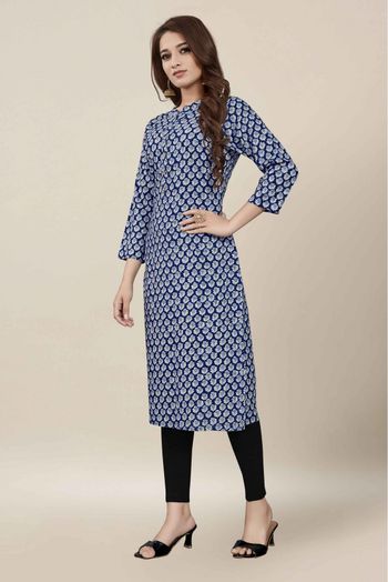 Rayon Kurti In Blue Colour - KR5480502