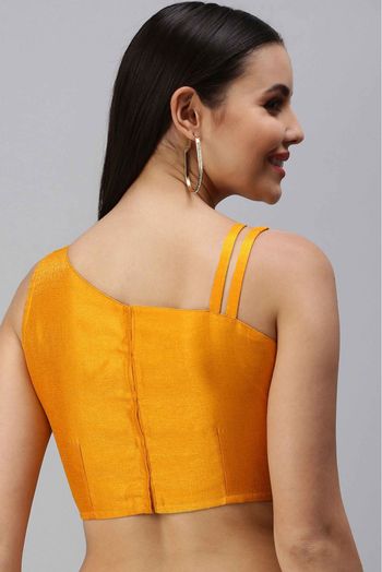 Shimmer Art Silk Padded Blouse In Yellow Colour - BL1391296