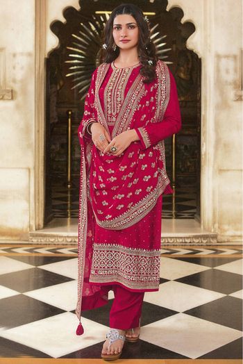 Silky Bindra, Rani Pink Cape With Top And Palazzo