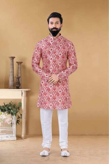 Silk Kurta Pajama In Multicolour-KP5600068