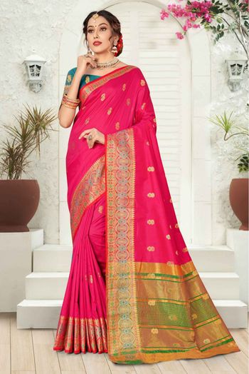 Silk Woven Saree In Pink Colour - SR5414861