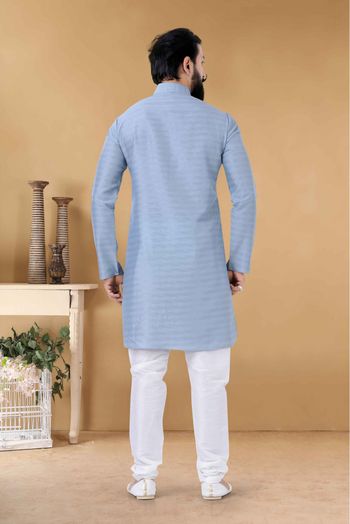 Soft Cotton Kurta Pajama In Blue Colour-KP5600051