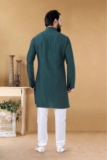 Soft Cotton Kurta Pajama In Green Colour-KP5600052