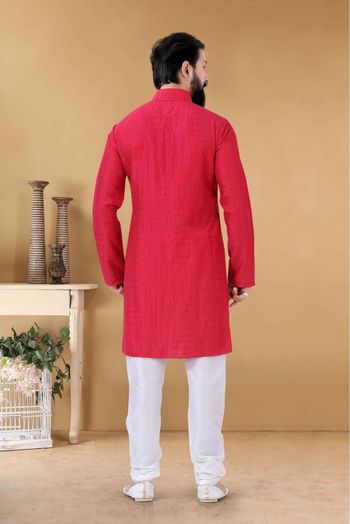 Soft Cotton Kurta Pajama In Red Colour-KP5600069