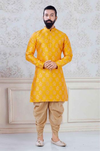 Banarasi Festival Wear Dhoti Kurta In Yellow Colour - KP5600039