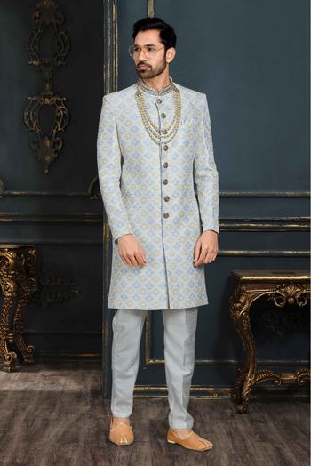 Banarasi Jacquard Sherwani In Multicolour-SH4120586