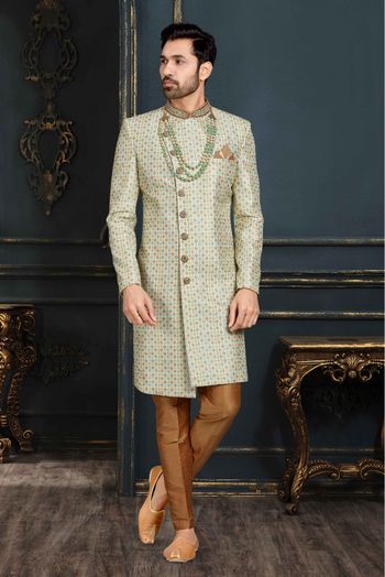 Banarasi Jacquard Sherwani In Multicolour-SH4120587