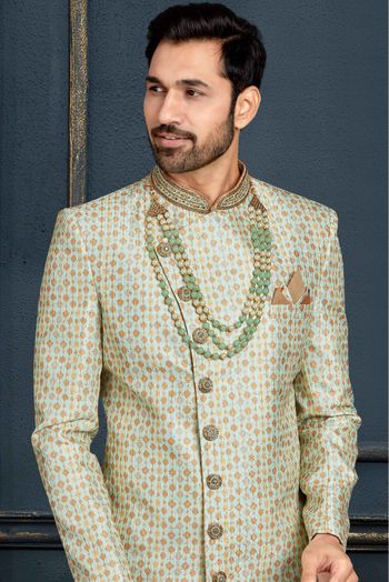 Banarasi Jacquard Sherwani In Multicolour-SH4120587