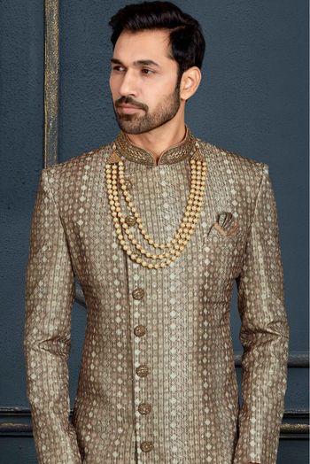 Banarasi Jacquard Sherwani In Multicolour-SH4120588