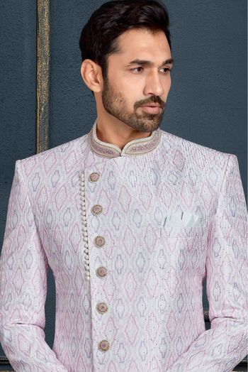 Banarasi Jacquard Sherwani In Multicolour-SH4120590