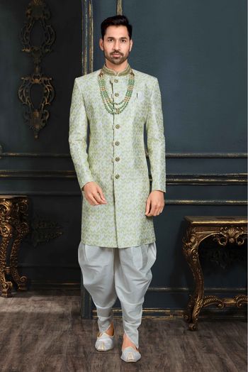 Banarasi Jacquard Sherwani In Multicolour-SH4120593