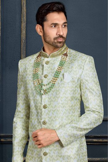 Banarasi Jacquard Sherwani In Multicolour-SH4120593