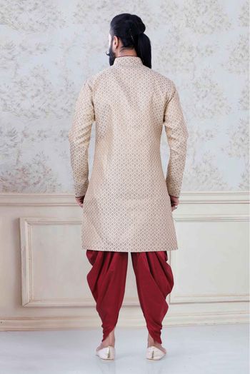 Brocade  Festival Wear Dhoti Sherwani In Gold Colour - SH5600041